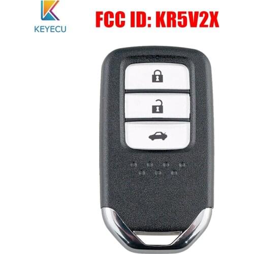 Keyecu Remote Key Fob 3 Buttons 434Mhz with ID47 Chip for Honda City Jazz Civic Grace 2015 +, FCC ID: KR5V2X