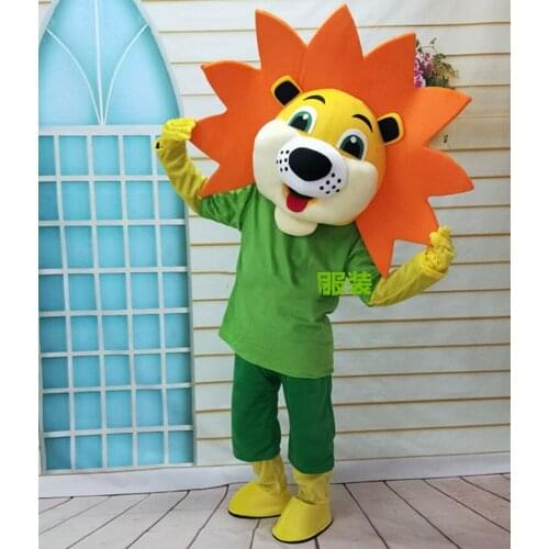 Orange Color Lion Mascot Costume Adult Cartoon Character Outfit Halloween Party Suit Fandango Dancing Party Movie Props