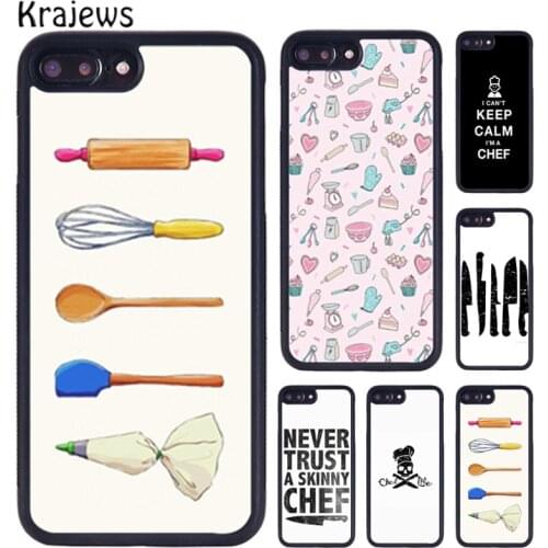 Krajews Baking Cooking Utensils Chef Phone Case For iPhone X XR XS 11 12 Pro MAX 5 6 6S 7 8 Plus Samsung Galaxy S7edge S8 S9 S10