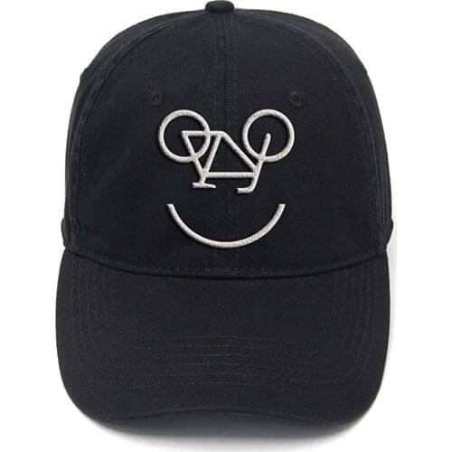 LyprerazyBicycle Smile Face Washed Cotton Adjustable Men Women Unisex Hip Hop Cool Flock Printing Baseball Cap
