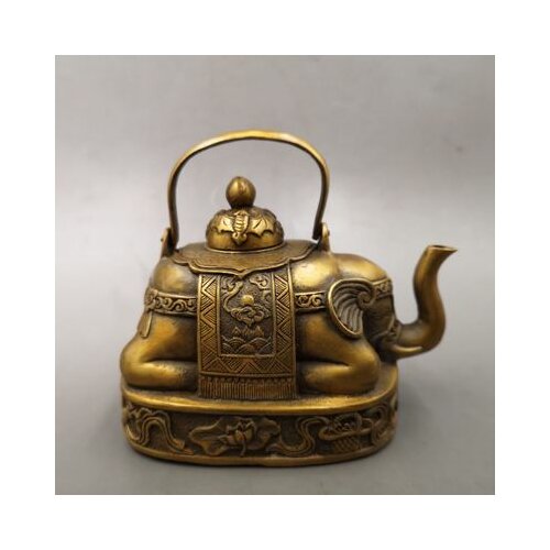 Copper Brass elephant kettle Antique bronze ware Good luck and good fortune Kettle teapot Ornaments