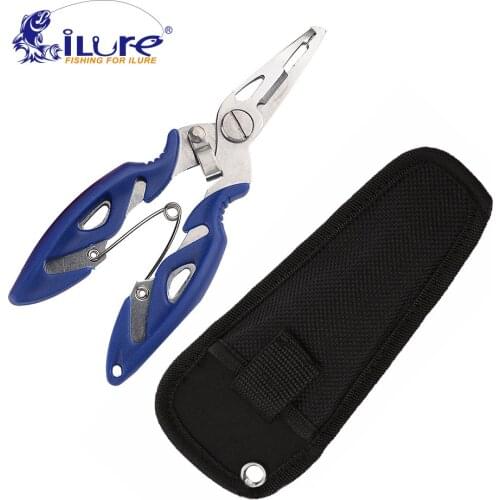 ILure Multifunctional Stainless Steel Fishing Pliers Black/Blue/Orange Shears Line Cutter Removing Hook Fishing Tackle Tools