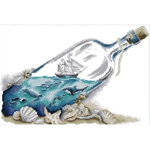 Sea In A Bottle Scenery diamond Painting Cross stitch Kits full round 5d DIY for Needlework Sets diamond Embroidery sale picture