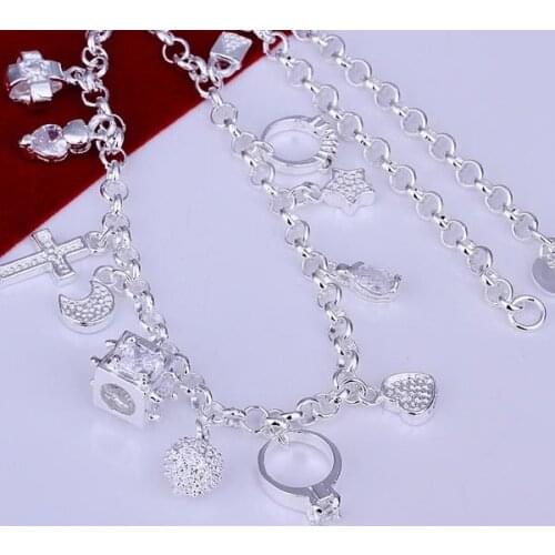 N021 Lucky Charm Silver Color Pendants For Women Jewelry Necklace Girl Lady Accessories Fashion Necklaces /dcpaltwa Hpnaqgua