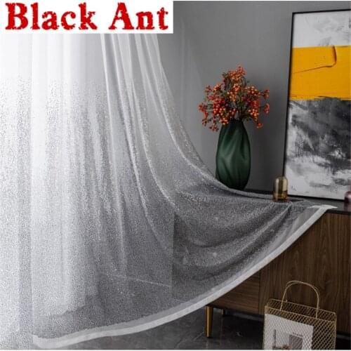 Nordic Style Tulle Curtain Sequins For Living Room Gradient Window Screen Light Luxury Bedroom Voile Sheer Curtain X-ZH075#30