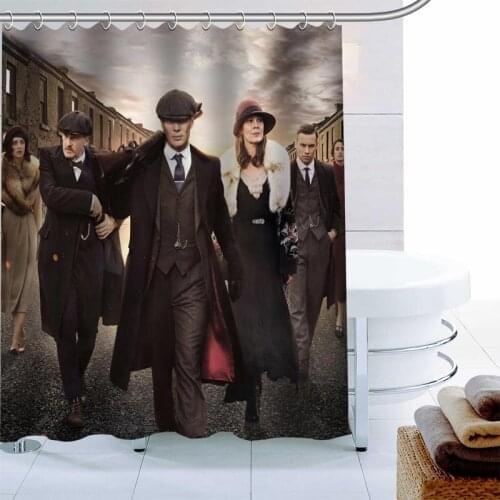 New Peaky Blinders Shower Curtain 12 Hook Polyester Fabric 3D Printing Bathroom Curtain Waterproof Bath Curtain Decor