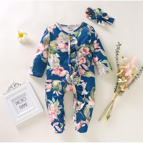 2020 New Baby Girl Clothes Cute Infant Children Clothes Romper For Newborn Kids Romper Full Sleeve + Bow Winter Boy Clothes