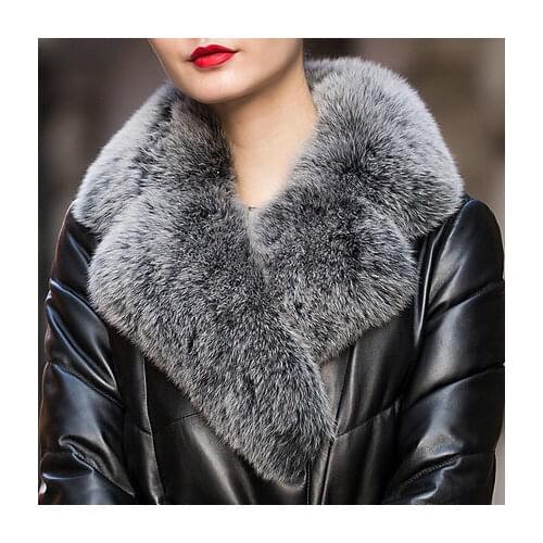 New Brand Genuine Leather Women Coats 2020 Natural Fox Fur Duck Down Sheepskin Jacket Female Plus Szie LX921
