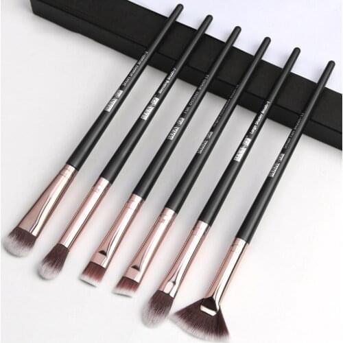 New High Quality 6pcs Makeup Brushes Set Eye Shadow Blending Eyeliner Eyelash Eyebrow Brushes For Make up Portable Eye Brush Set