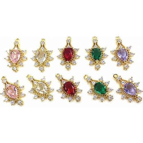 New arrival! 24x16mm 50pcs Cubic Zirconia/Crystal charm for earring DIY Making parts,Jewelry Accessories Findings & Component