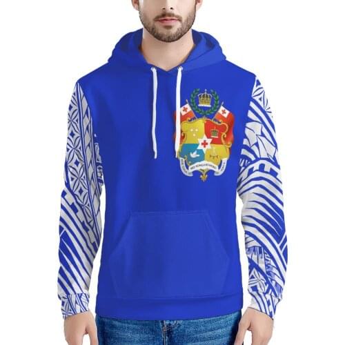 OEM Promotional Windproof Long Sleeve Casual Boys Polynesian Tonga style Large Size Men Sports Hooded Tops Wholesale Sweatshirts