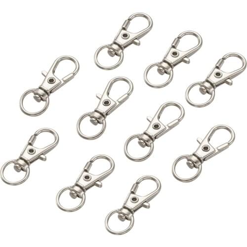 Pandahall 50pcs Alloy Swivel Lobster Claw Clasps Swivel Snap Hook for Jewellery Making Supplies Finding 30.5x11x6mm