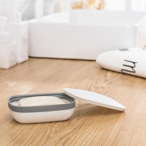 Portable Plastic Bathroom Shower Soap Box Tray Dish Storage Holder Plate Home Travel Soap Protector Case