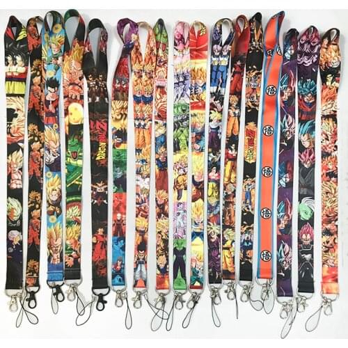 Dragon Ball Super Guku Vegeta Gohan Lanyard Key Chains Dragon Ball Lanyard Neck Key Strap for Phone Anime Collection Gift