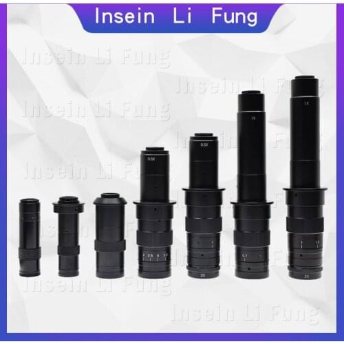 Adjustable Magnification 100X 180X 200X 300X 500X 1000X 25mm Zoom C Mount Lens For HDMI VGA USB Industry Video Microscope Camera