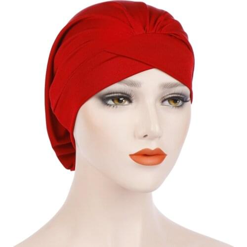 European and American new style stretch cloth night cap multicolor forehead cross fold Indian hat turban hat chemotherapy hat