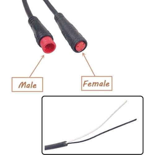 Waterproof Cable Connector for Ebike Light Throttle Ebrake Display Ebike Parts Extend Cable 2Pin Female