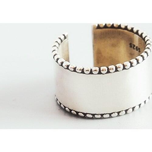 Glossy Bead Wide Surface Female Unix Rings Elegant Japan Korea Open Rings Jewelry Gift