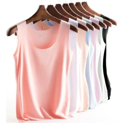 Spring and summer vest womens sleeveless round neck loose T-shirt ladies vest vest camisole pure cottonslim fitladies thin vest