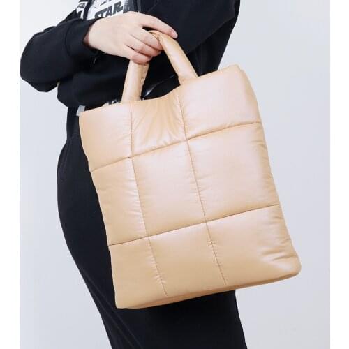 Fashion Padded Shoulder Bags for Women Lightweight Ladies Top Hand Bag Designer Female Tote Handbag Study Laptop 2021 Winter