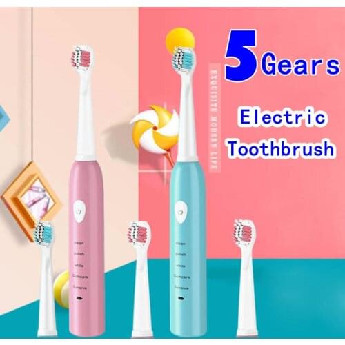 Electric Sonic Toothbrush 5 Mode Travel Toothbrush Ultrasonic Automatic Toothbrush USB Fast Rechargeable Adult Waterproof