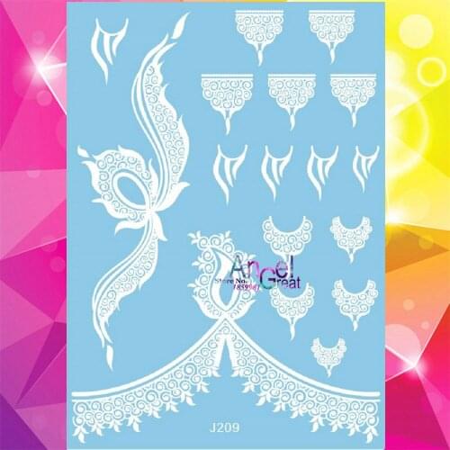 1PC Bowknot Designs Henna Disposable Tattoo Health Flash Temporary Tattoo Stickers AJ209 Bow Lace White Ink HEnna Tattoo Totem