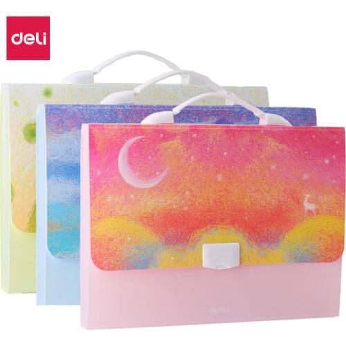 1Pcs Deli File Folder A4 Organizer Multi-layer Expanding Portable Business File Office & School Classification Document Supplies