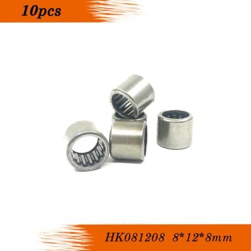 10Pcs HK081208 Free shipping HK0808 37941/8 Drawn Cup Type Needle Roller Bearing 8 x 12 x 8mm for 8mm shaft