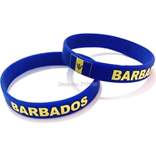 100pcs Barbados wristband silicone bracelets free shipping by FEDEX