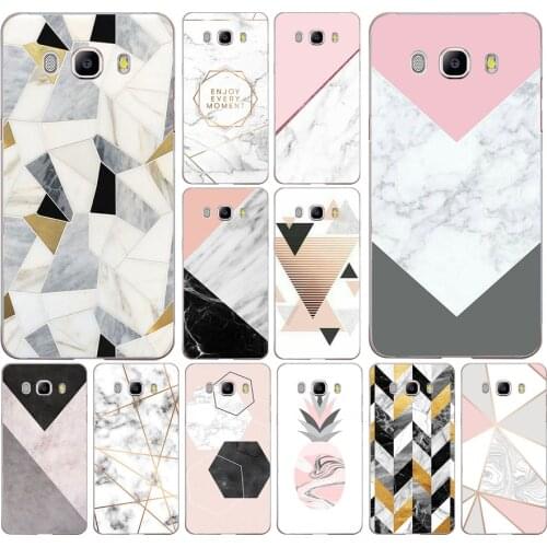 152FG Geometric marble Soft Silicone Tpu Cover phone Case for Samsung j3 j5 j7 2016 2017 j330 j2 j6 Plus 2018