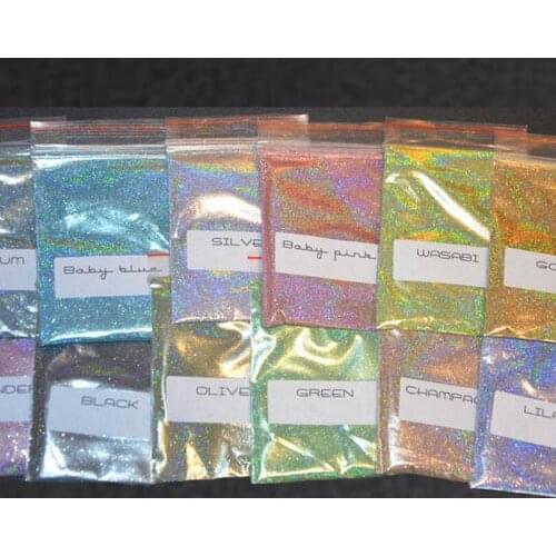 50g/bag 12 colors Galaxy Holo Nail Glitter - Holographic Nail Powder Holo Nail Art Laser Holographic Nail Powder