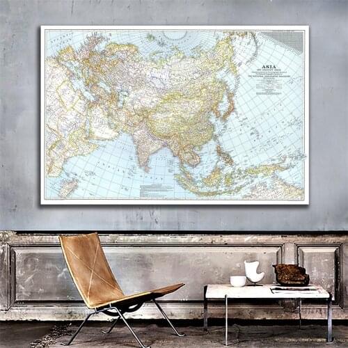 5x7ft Non-woven Spray Map of Asia And Adjacent Areas Home Office Wall Decor Painting For History Research