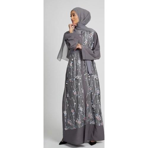 Aligaia Embroidery Dress For Women 2021 Ramadan Eid Mubarak Turkey Kimono Cardigan Muslim Dress Islam Clothing Dubai Kaftan Robe