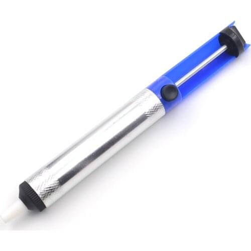 1 PCS Aluminium Solder Sucker Desoldering Pump Tool Pen Blue Removal Device Vacuum Soldering Iron Desolder For Powerful Function