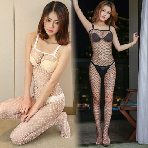 Plus Fishnet Bodystocking Sexy Fat Lingerie High Elastic Intimates Erotic Bodysuit Pantyhose Sex Open Crotchless Women Tights