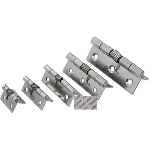 10Pcs/Lot Premintehdw 304 Stainless Steel Furniture Cabinet Self Closing Corner Spring Loaded Butt Hinge