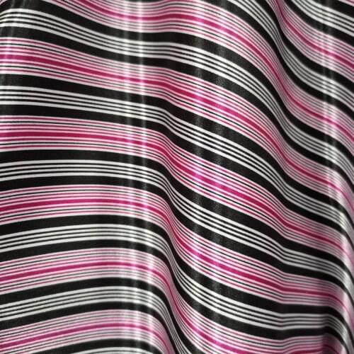 Ethnic Stripe Satin Tissue Ribbon Material Glossy Charmeuse Polyester Tilda Scarf