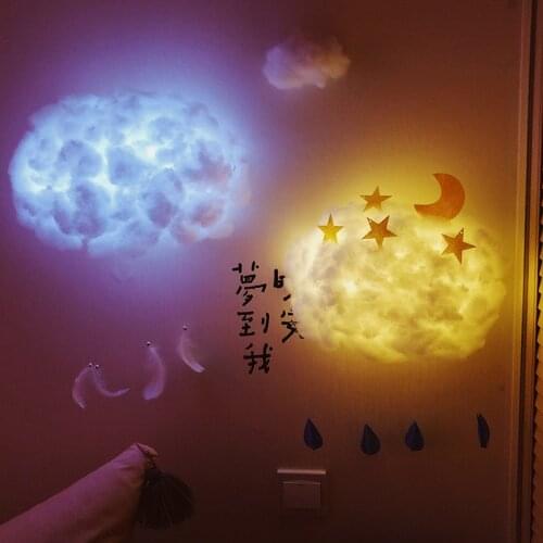 Cotton cloud night light indoor light diy creative gift girl room layout handmade ins style hanging wind chimes home wall decor