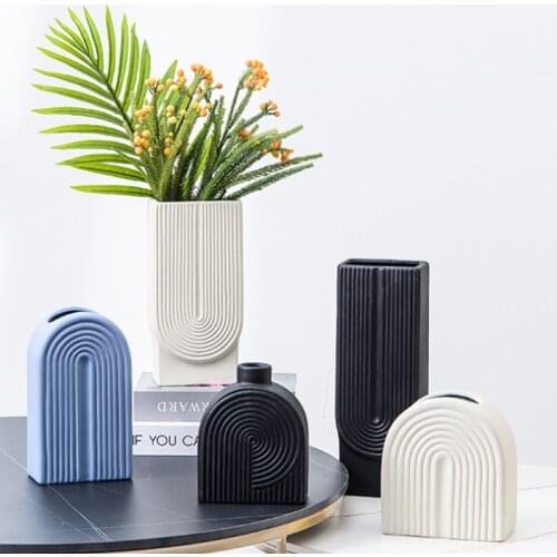 Nordic Ceramic Vase Modern Minimalist Desktop Flower Arrangement Vase Hydroponic Home Office Wohnzimmer Deko Desk Decor EB5HP