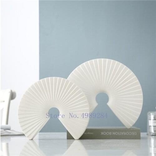 Creative ceramics Crafts ornaments sector abstract Chinese modern white Decorative ornaments desktop sculpture Home Decoration