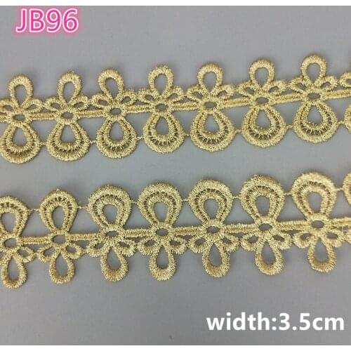 2 yards 3.5cm wide gold water soluble embroidery lace fabric lace necklace hair accessories lace trim JB96