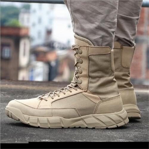 Summer Combat Boot Men Women Climbing Training Lightweight Waterproof Tactical Boots Outdoor Hiking Breathable Mesh Army Shoes