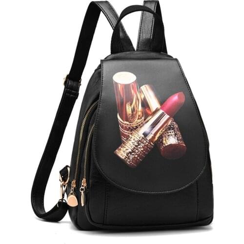 YINGPEI Fashion Women Backpack High Quality Youth Leather Backpacks for Teenage Girls Female School Shoulder Bag Bagpack black