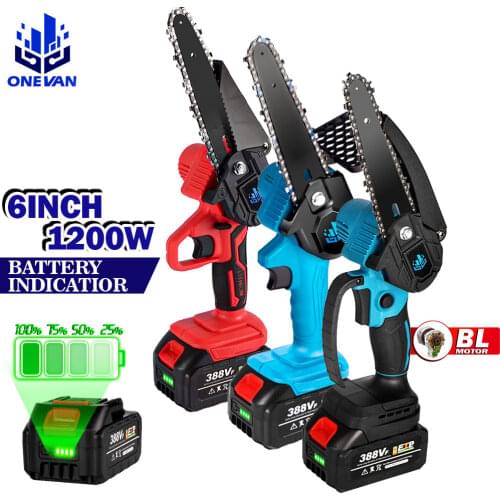 New 6 Inch Chain Saw Cordless Mini Handheld Pruning Saw Portable Woodworking Electric Saw Cutting Garden Tool Brushless/Brushed
