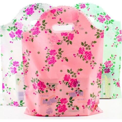 2018 New 45pcs 30*42cm Plastic bag lace gift bag with thick rose gift bag cosmetics