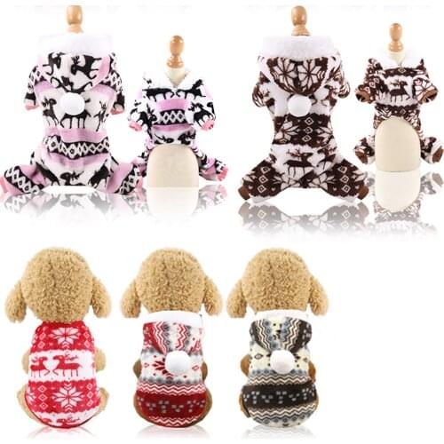 Dog Clothes Christmas Winter Warm Pet Clothes Puppy Jumpsuit Hoodie Coat Doggy Apparel Mascotas Clothes For Dogs Ropa Perro
