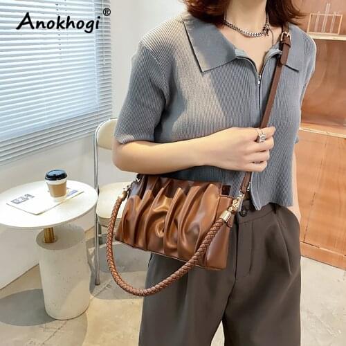 Pleated Women Big Capacity Shoulder Bag Quality PU Ladies Summer Bag ML138