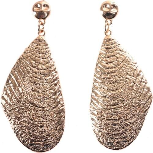 PPG&PGG Fashion Women Bohemian Style Gold Starfish Conch Cowary Big Leaf Drop Earrings High Quality Dangle Earring Wholesale