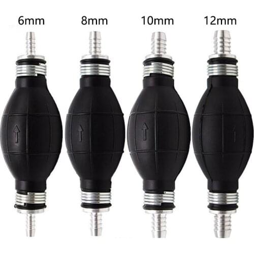 6/8/10/12mm Hand Fuel Pump Line Hand Primer Bulb Petrol Diesel Liquid Oil Gas Water Rubber Tube Aluminum for Car Boat Fuel Tank