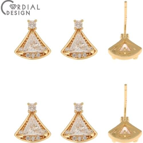 Cordial Design 30Pcs 9*9MM Earring Stud/DIY Making/Jewelry Accessories/Genuine Gold Plating/Hand Made/Jewelry Findings Component